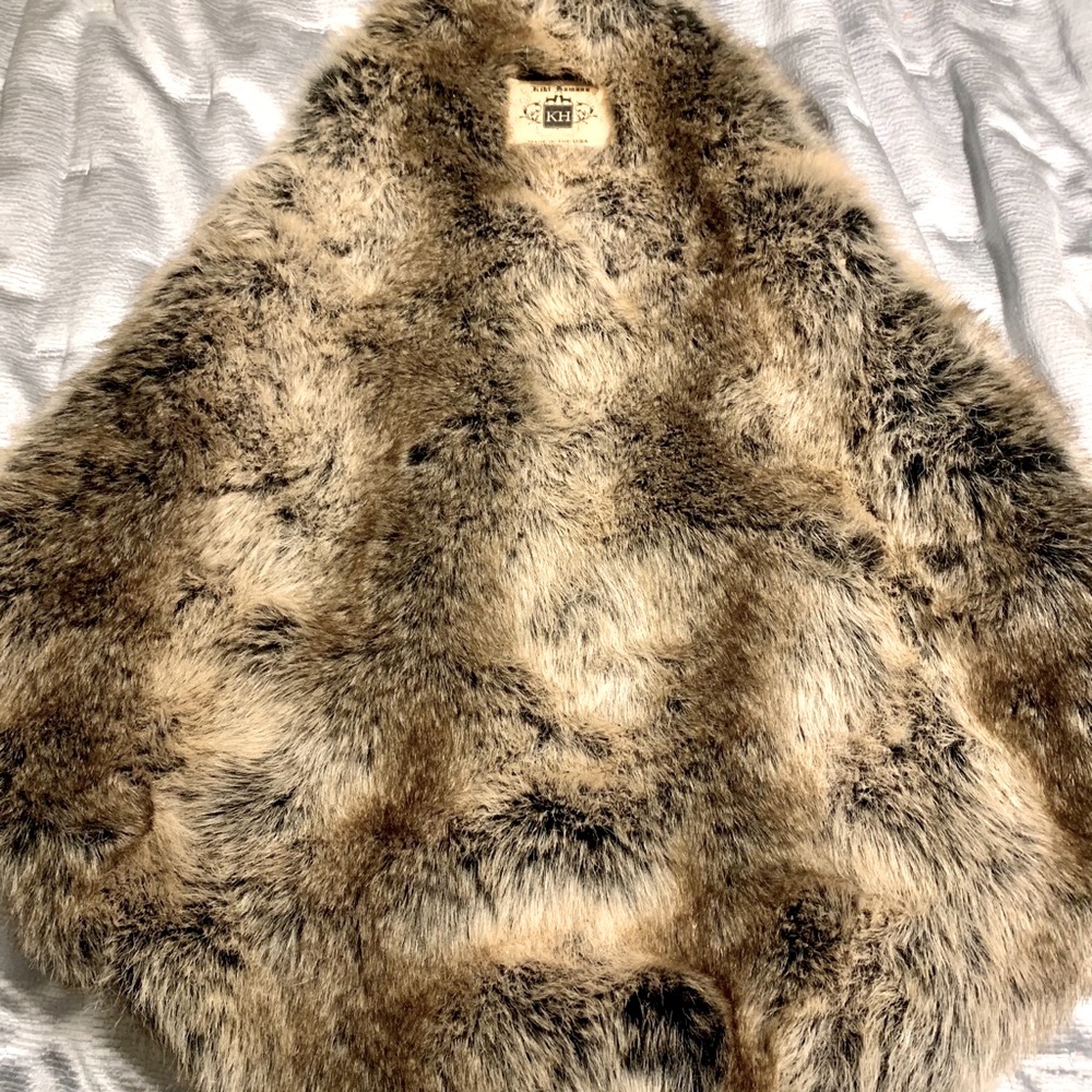 Custom made faux fur dog sling carrier